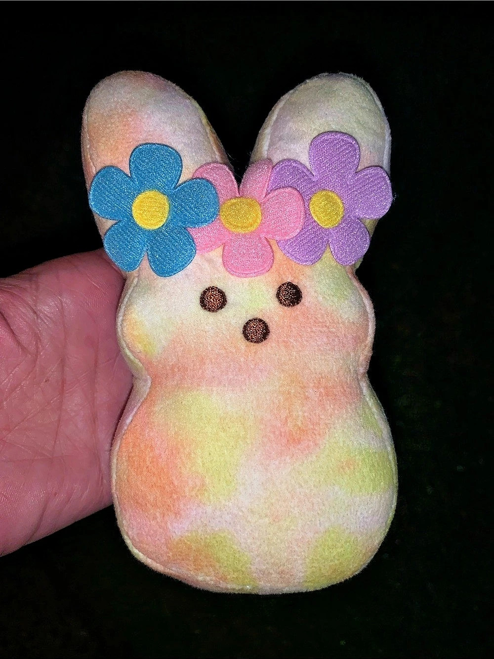 🆕- Peeps Bunny Plush with Flower Crown Pink , Green & Blue